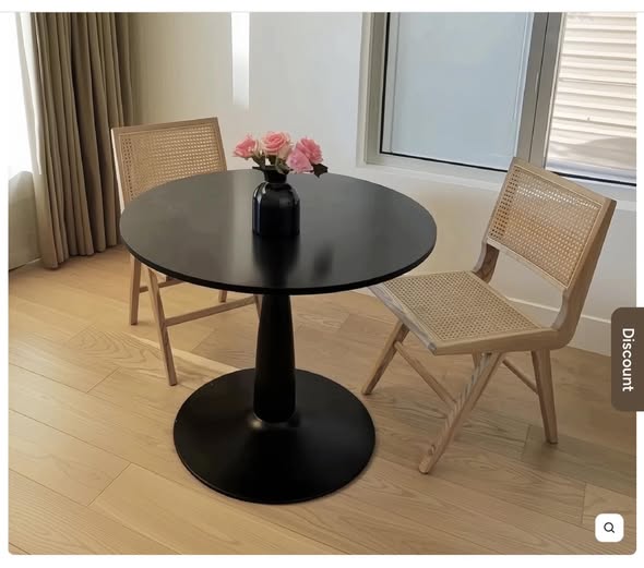 New Haven Modern 35" Black Round Dining Table