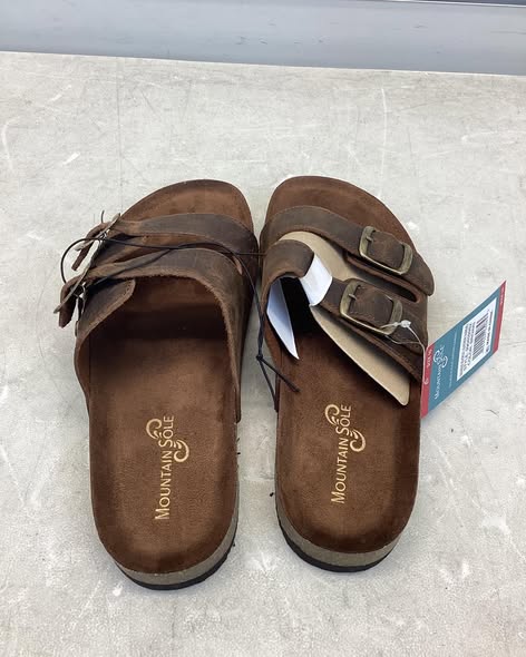 Mountain Sole Women's Double Buckle Leather Footbed Sandal size 10.
