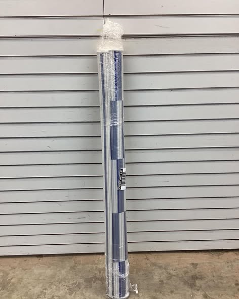 Room Essentials 4'x6' Wide Stripe Rectangular Woven Outdoor Area Rug in Blue