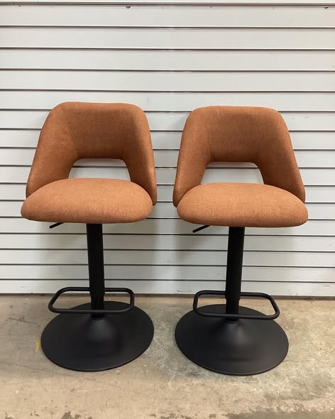 Bridgette 24"-32" Swivel 360° Upholstered Footrests Adjustable Bar Stool Set