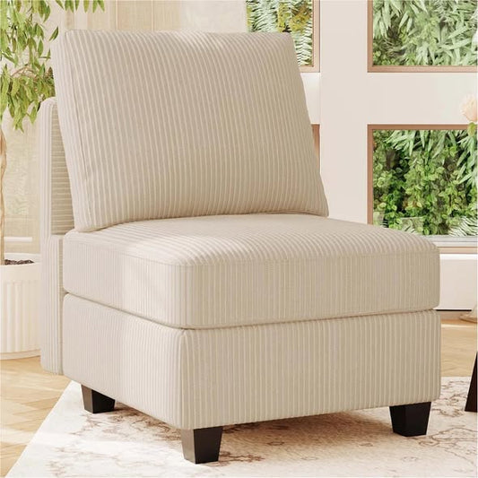 Vevey Corduroy Single Armless Chair