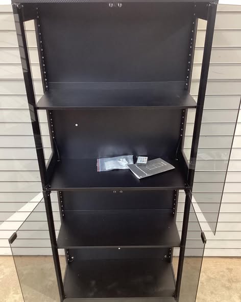 4 shelf glass door curio cabinet.