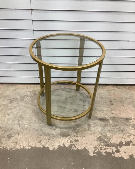 Doynton Round Glass Top End Side Table