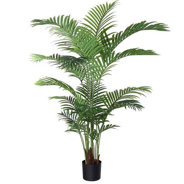 Adcock Artificial UV Resistant Palm Tree in Pot Faux Green Areca Palm Plant, Fake Tree