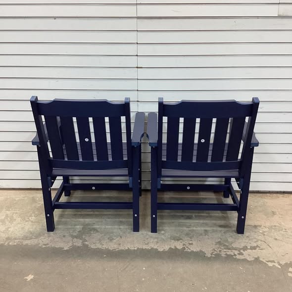HIPS Patio Chair Set Of 2,Outdoor Dinning Chair With Vertical Backrest,380Lbs Capacity Chairs For Garden, Porch And Backyard,Navy Blue