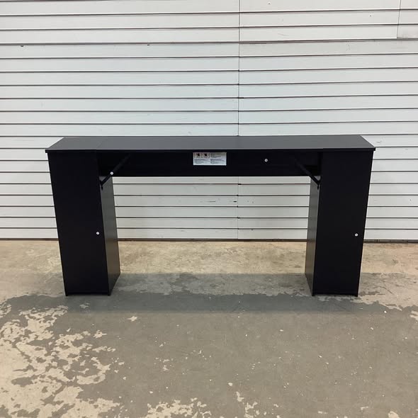 FABATO 61'' Fluted Long Console Table with 2 Hidden Storage Cabinets for Entrance, Hallway, Living Room, Foyer, Black