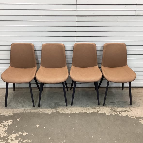 32.4"H Modern Upholstered Dining Chairs, Faux Leather