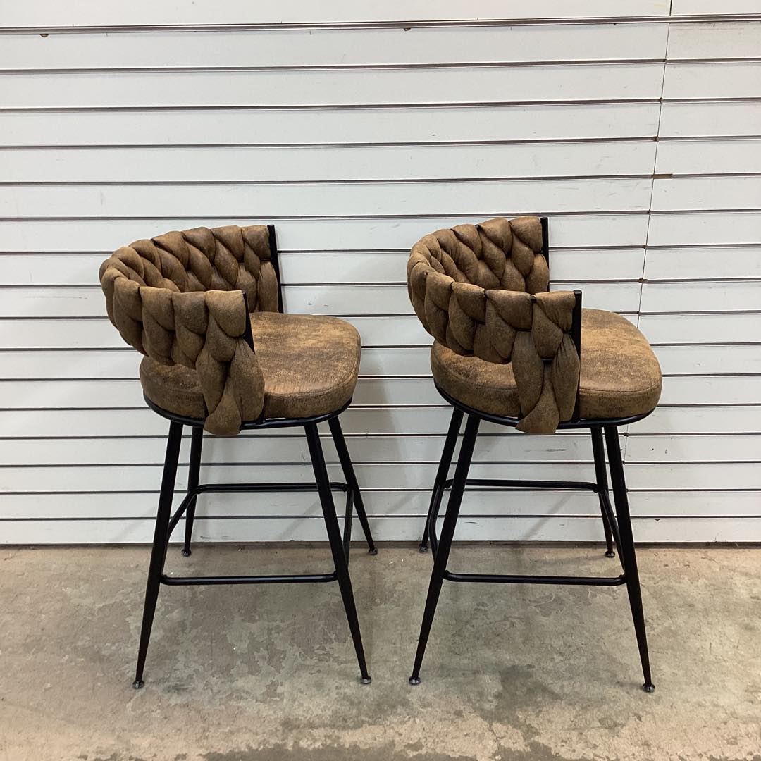 George Bar Stools Set Of 2 Counter Height Velvet Upholstered Modern Barstools