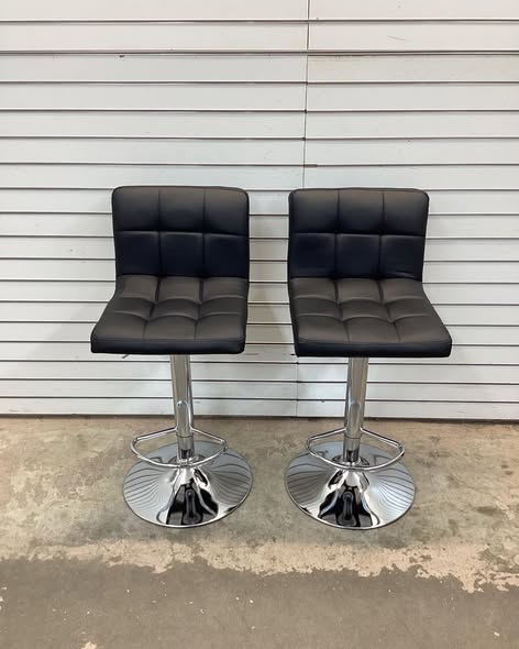 Denan Swivel Adjustable Height Bar Stools, Leather Modern Barstools