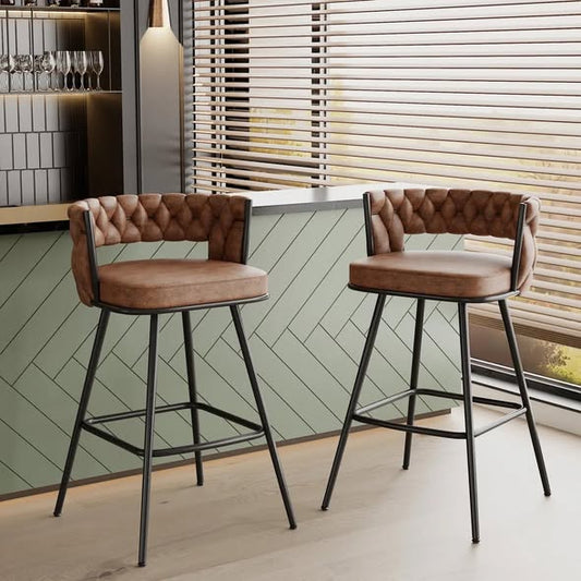 George Bar Stools Set Of 2 Counter Height Velvet Upholstered Modern Barstools