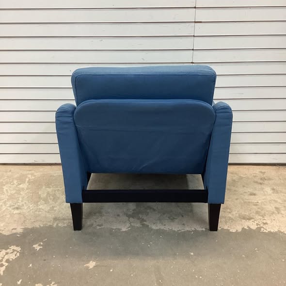 31" W Linen Sloping Handrail Small Bedroom Chairs Mid Century Modern Accent Chair