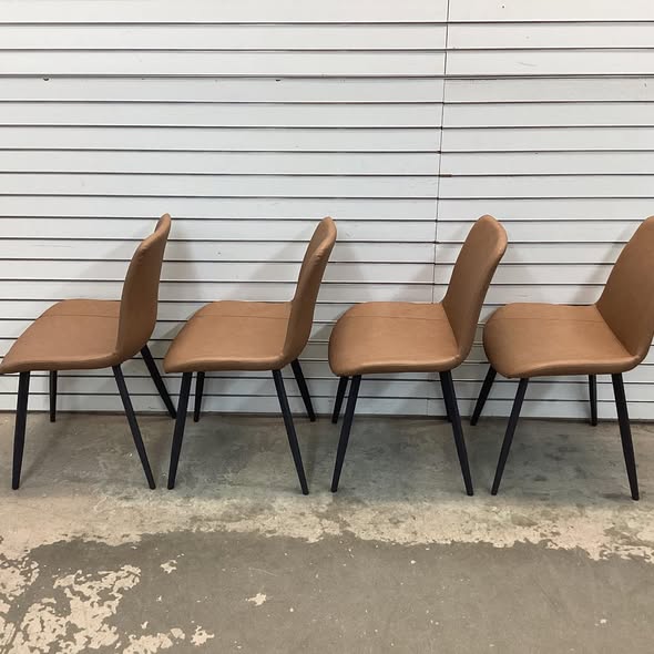 32.4"H Modern Upholstered Dining Chairs, Faux Leather