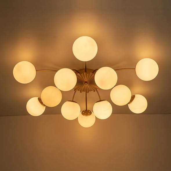 Carren Sputnik Glass Semi Flush Mount Light