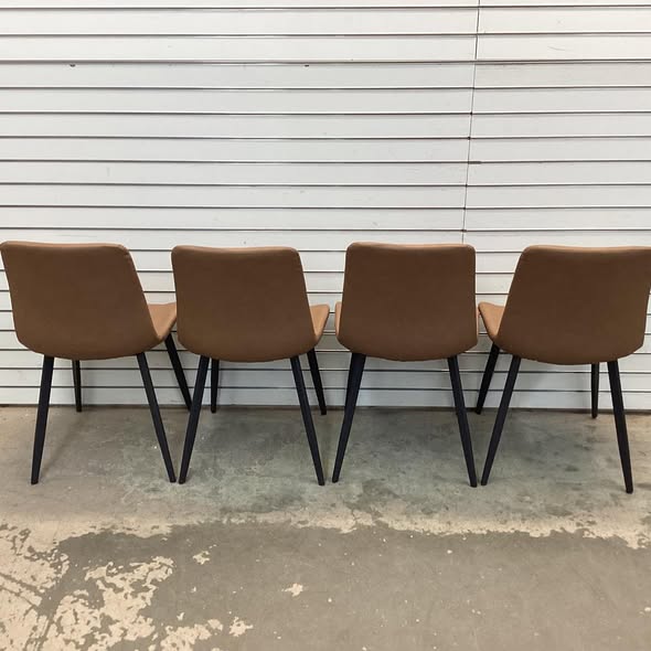 32.4"H Modern Upholstered Dining Chairs, Faux Leather