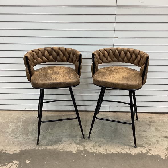 George Bar Stools Set Of 2 Counter Height Velvet Upholstered Modern Barstools