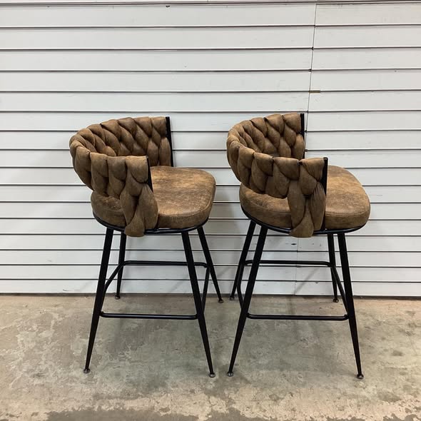 George Bar Stools Set Of 2 Counter Height Velvet Upholstered Modern Barstools