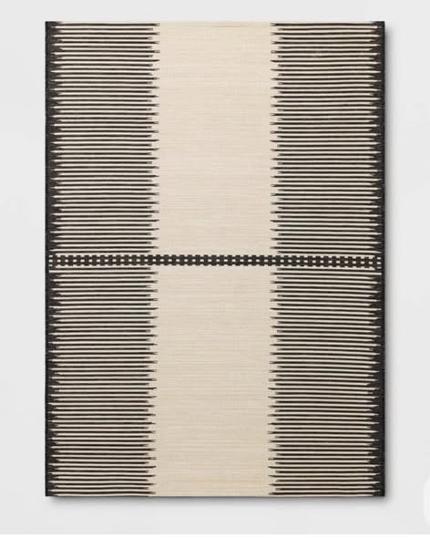 Threshold Neutral Lines Outdoor Area Rug Beige/Black 5’ x 7’