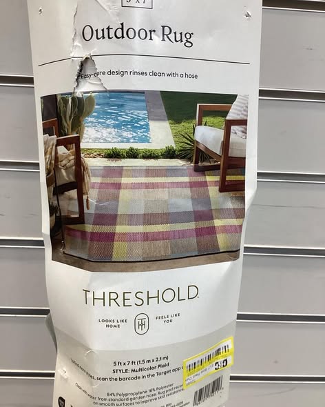 ThresholdBold Plaid Outdoor Area Rug 5’x7’