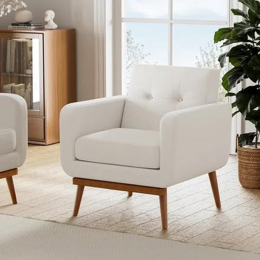 Tufted-Fabric-Upholstered-Accent Chair