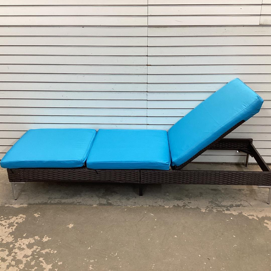 Homrest 2PCS Patio Rattan Chaise Lounge Chair Outdoor Wicker Recliner Thickened Cushion Stepless Adjustable with Gas Cylinder