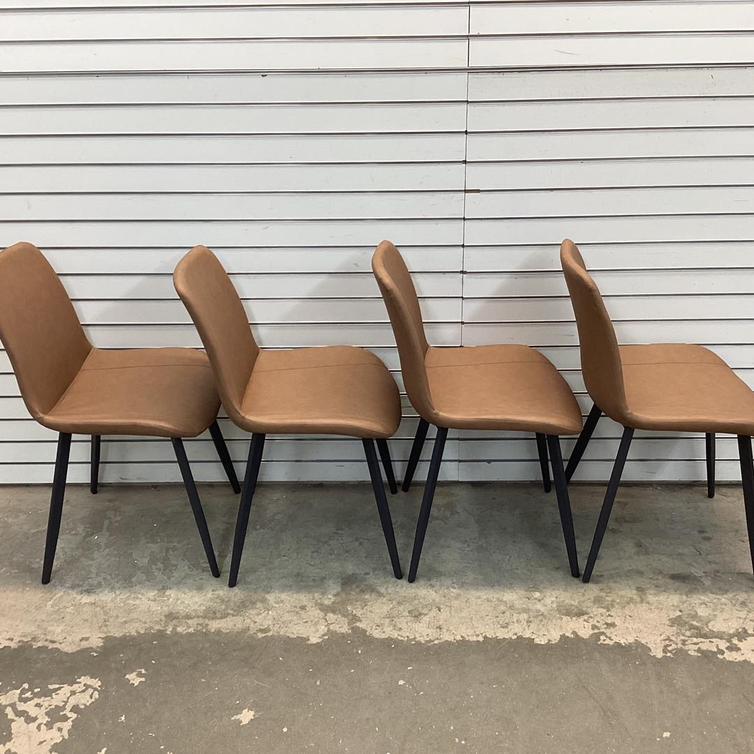 32.4"H Modern Upholstered Dining Chairs, Faux Leather