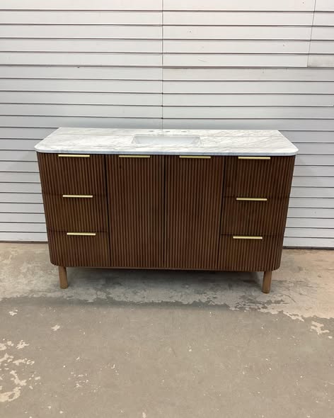 Nova 55" Marble Top Single Sink Bathroom Vanity