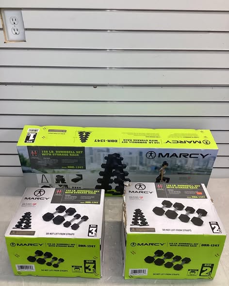 Marcy 150 lb. Rubber Hex Dumbbell Set with Rack