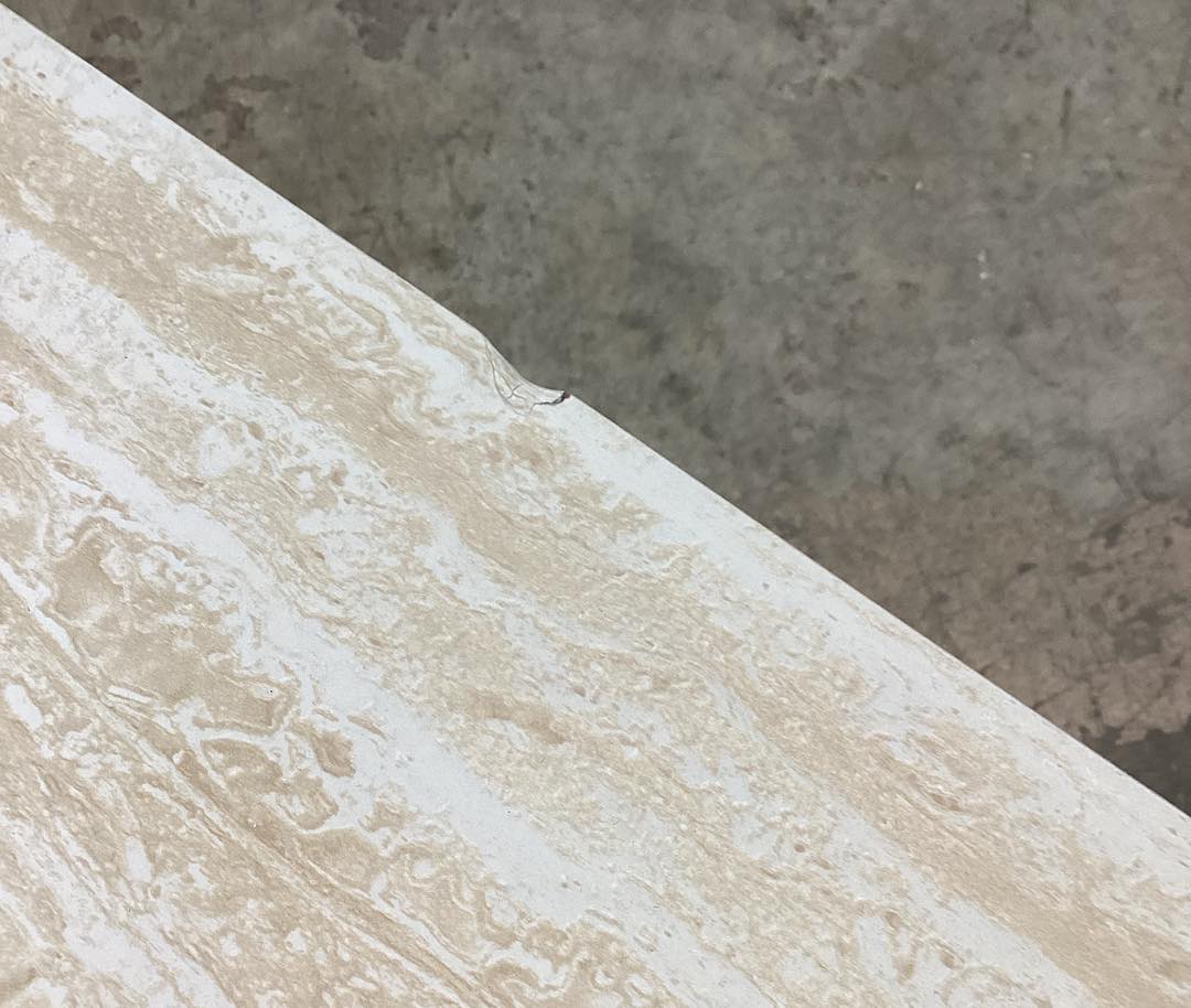 Mid Century 46 in. Brown Rectangle Wood Coffee Table with Faux Marble Tabletop and Fluted Drawer