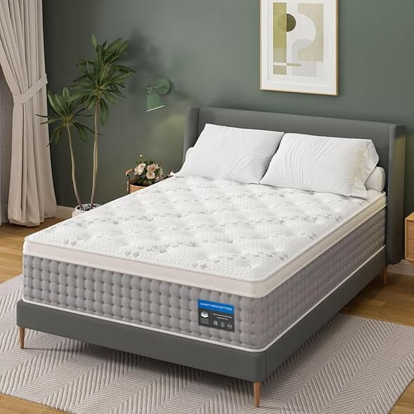 Sleepmax Twin Mattress 12 Inch - Gel Memory Foam with Individual Pocket Springs for Motion Isolation - Hybrid Bed Mattress in a Box - Fiberglass Free & CertiPUR-US Certified - Medium Firm