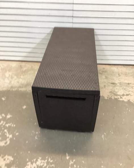 Keter Capri 80 Gal. Brown Durable Resin Plastic Deck Box Outdoor Storage For Patio Lawn and Garden