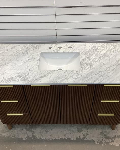 Nova 55" Marble Top Single Sink Bathroom Vanity