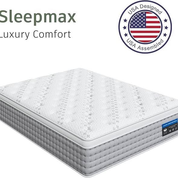 Sleepmax Twin Mattress 12 Inch - Gel Memory Foam with Individual Pocket Springs for Motion Isolation - Hybrid Bed Mattress in a Box - Fiberglass Free & CertiPUR-US Certified - Medium Firm