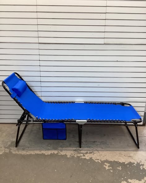 Portable Reclining Chaise Lounge Chair - 5-Position Adjustable Backrest, Removable Pillow & Side Pocket, Folding Sun Lounger