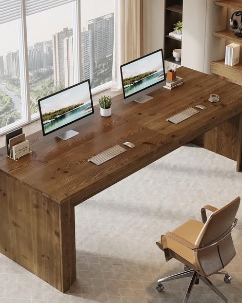 78.7" Extra Long Computer Desk, Large Solid Wood Executive Desk