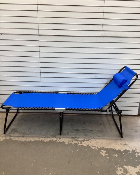 Portable Reclining Chaise Lounge Chair - 5-Position Adjustable Backrest, Removable Pillow & Side Pocket, Folding Sun Lounger