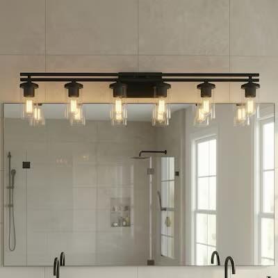ACROMA Abelia 53-in 6 Light Matte Black Modern/contemporary Bathroom Vanity light
