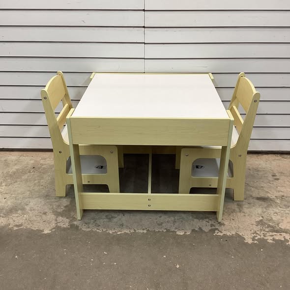 Brand new Kids Table Chairs Set With Storage Boxes Blackboard Whiteboard Drawing