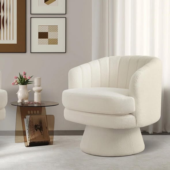 Romriell 29" Wide Modern Soft Upholstered Swivel Barrel Chair