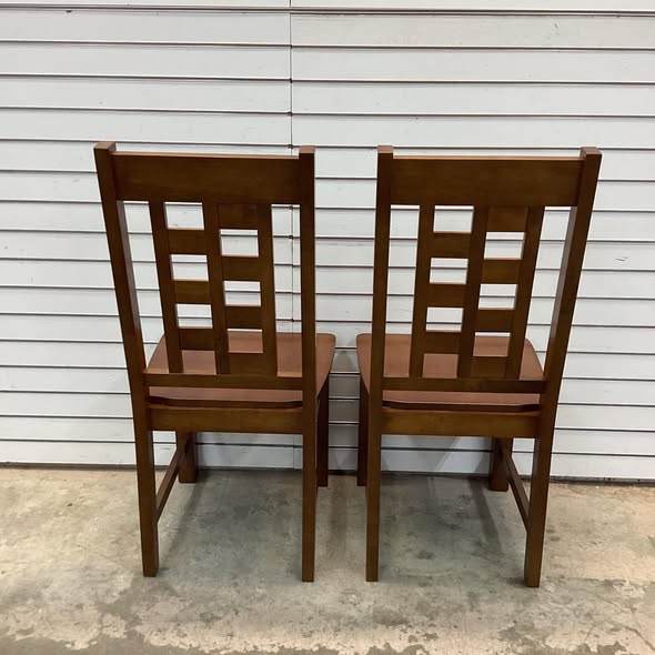 Wooden Dining Chairs Set of 2 Kitchen Chair with Solid Rubber Wood Frame