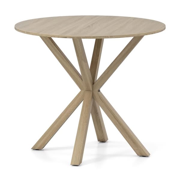 Costway 36" Round Farmhouse Dining Table for 4 w/Stable Intersecting Pedestal Base