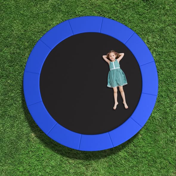 Brand new Costway TW10134BL 10 ft. Trampoline Replacement Safety Pad with Fixing Straps - Blue