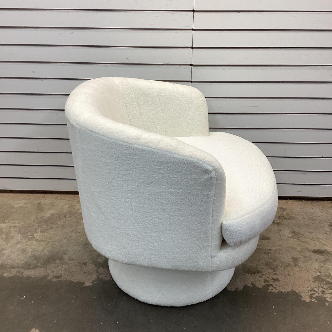 Romriell 29" Wide Modern Soft Upholstered Swivel Barrel Chair