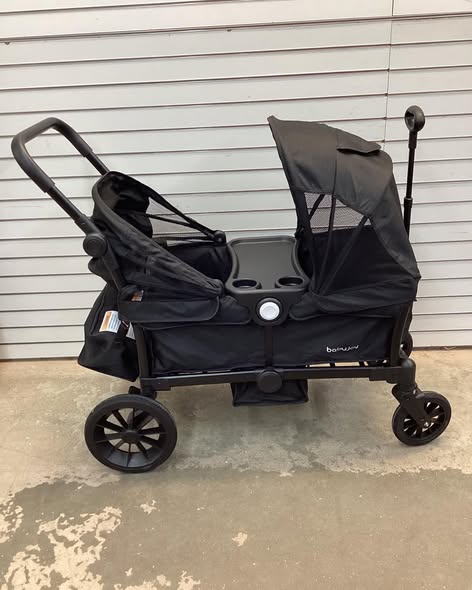 BABY JOY Wagon Stroller for 2 Kids, Collapsible Push Pull Double Stroller Wagon with Adjustable Handle Bar