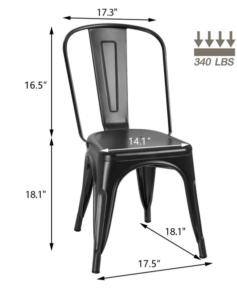 Brand new Lilian Metal Stacking Side Chair (Set of 2)