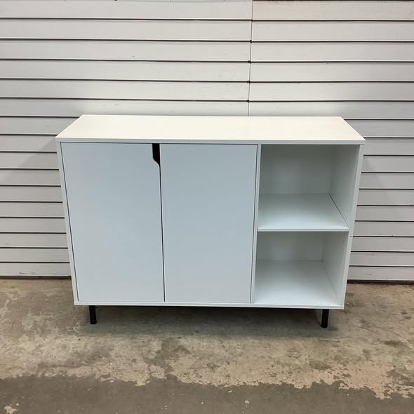 42 Inch Sideboard Buffet Cabinet Kitchen with Adjustable Shelves-White