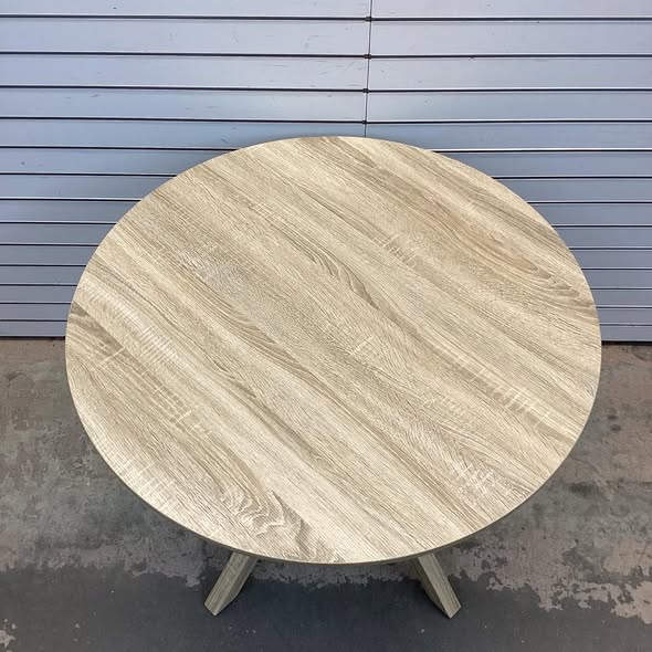 Costway 36" Round Farmhouse Dining Table for 4 w/Stable Intersecting Pedestal Base