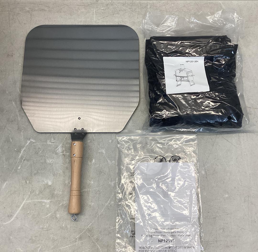 Brand new Costway Outdoor 16 Inch 2-Layer Wood Fired Pizza Oven with Square Stone