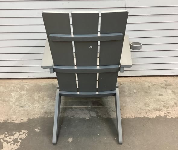 Mximu Oversize Modern Grey Plastic Outdoor Patio Adirondack Chair with Cup Holder