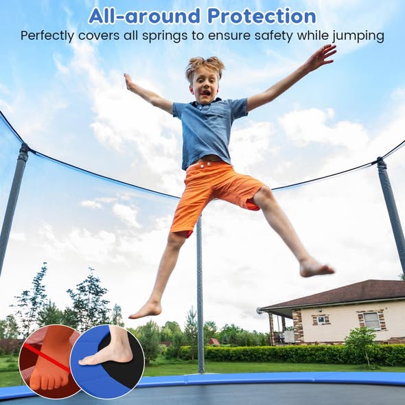 Brand new Costway TW10134BL 10 ft. Trampoline Replacement Safety Pad with Fixing Straps - Blue