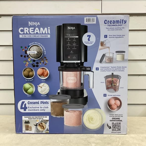 Ninja CREAMi 7-in-1 Ice Cream & Sorbet Maker with Additional Pints